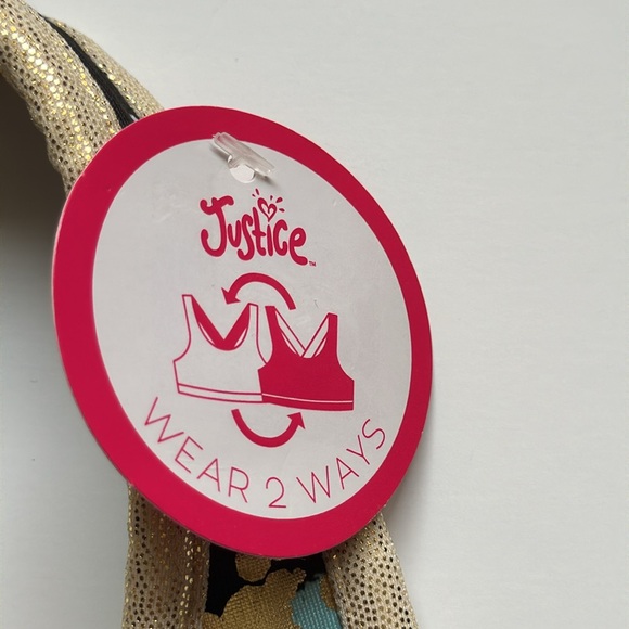 JUSTICE. Girls Metallic Reversible Athletic Sports Bra. Size XL. 16/18. - Picture 9 of 9